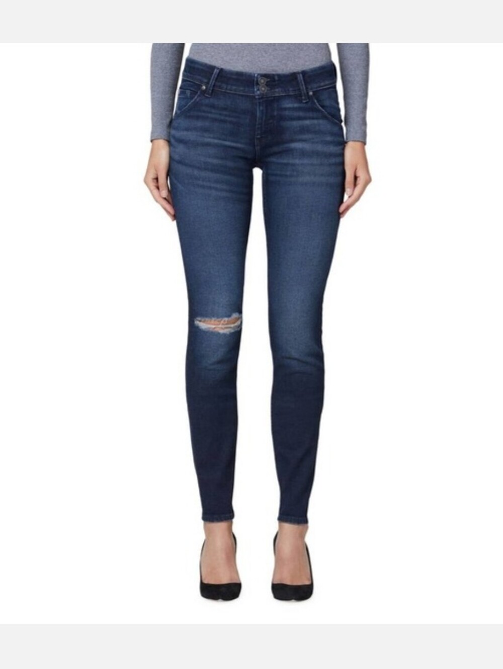 Hudson Women Collin Mid Rise Skinny Blue Denim Jeans Size 33